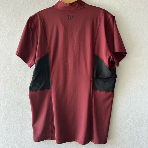 Kerrits Short Sleeve Technical Riding Shirt 1/4 Zip Pullover Sz Large Maroon NEW - Picture 2 of 9